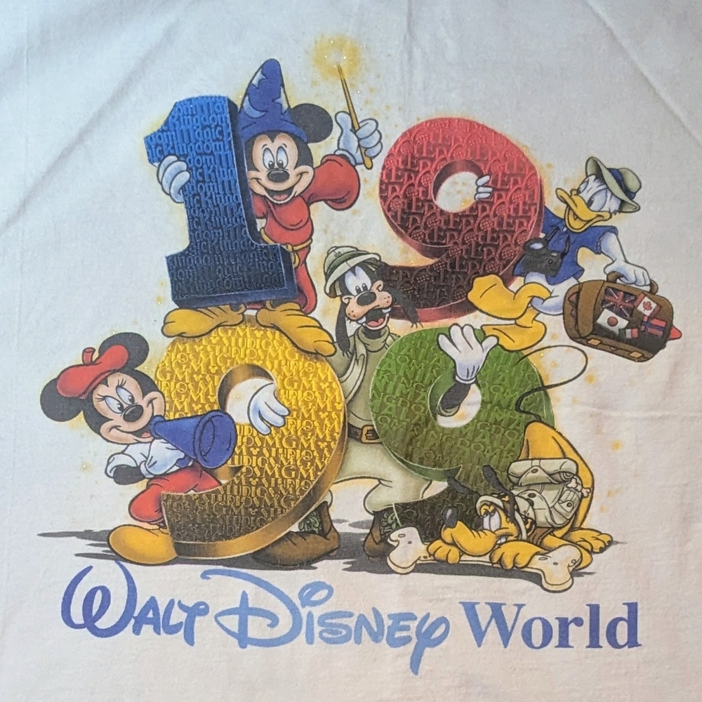 Vintage 1999 Walt Disney World Commemorative Tshirt, White Unisex Large, Mickey